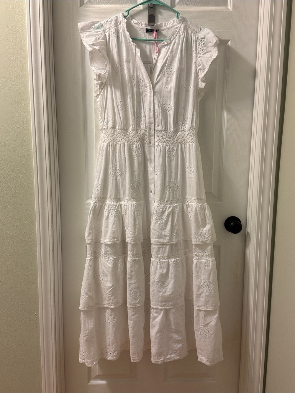 Vineyard Vines White Eyelet Tiered Maxi Dress